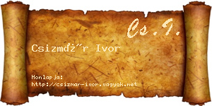 Csizmár Ivor névjegykártya